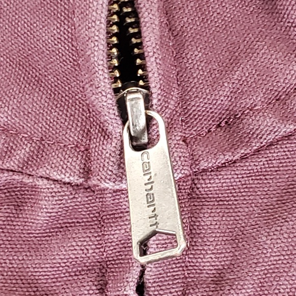 Carhartt Vest Womens Small Burgundy Red Duck Canvas 104224 V26 Sherpa Lined Work - Picture 4 of 10